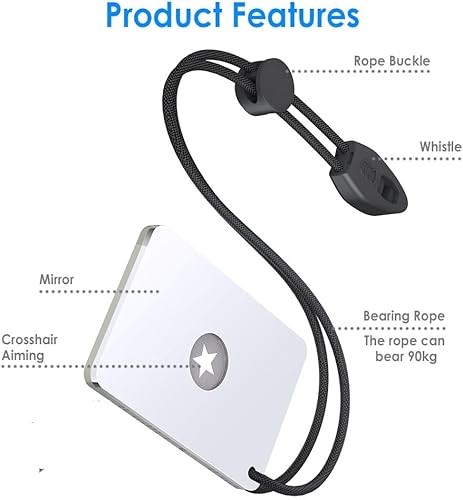 Miniatura 2 de Signal Mirror Survival Kits Military Grade, 3 x 5 in Camping Mirror with Survival Whistle, Gifts for Men, Birthday Gifts for Fathers Husband