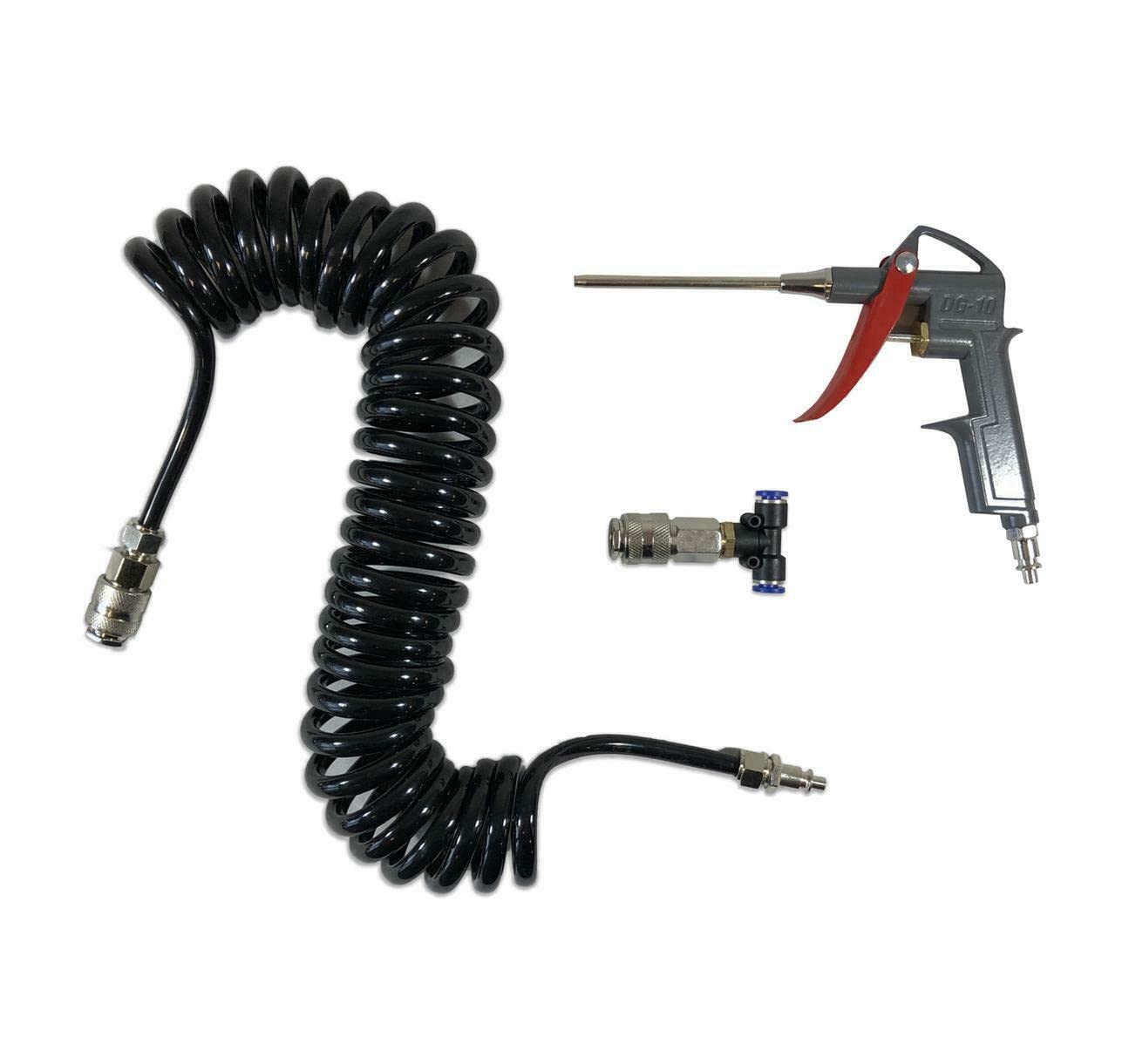 High Pressure Air Duster Blow Gun 5m Recoil Hose Pistol-Grip Connector Nozzle Air Compressed Cleaner Accessory Tools Lorry Garage Workshop