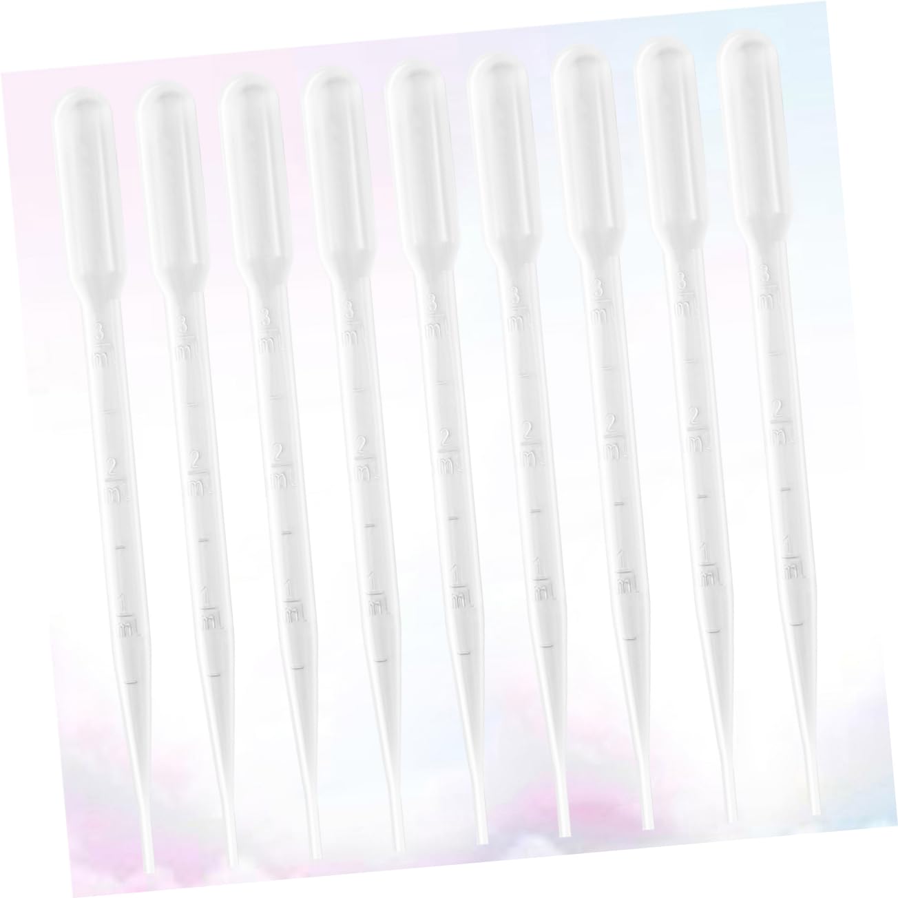 GLEAVI 300pcs Plastic Pipettes with Scale Disposable Transfer Droppers for Essential Oils Cosmetics and Scientific Experiments Graduated Design