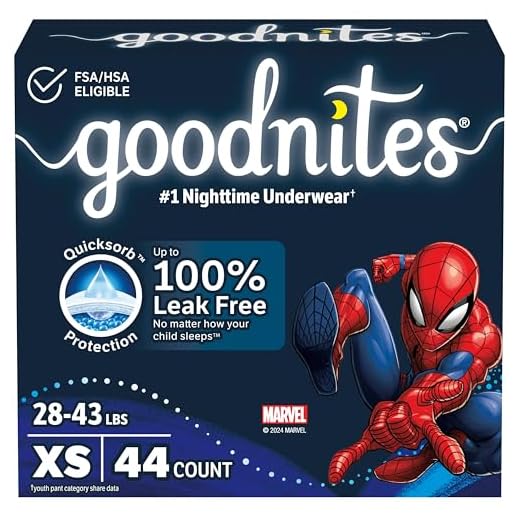 Goodnites Nighttime Bedwetting Underwear, Boys' XS (28-43 lb.), 44ct, FSA/HSA-Eligible