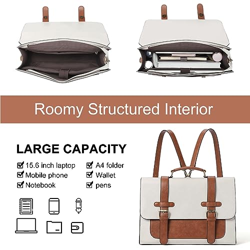 CLUCI Briefcase for Women Leather Laptop 15.6 Inch Business Ladies Work Computer Tote Bags4