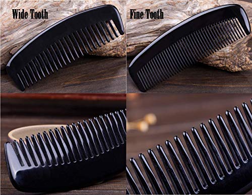 Exquisite Natural Ox Horn Hair Comb 100% Handmade Premium Quality Anti-Static Comb Without Handle (Type Standard Tooth) #TOP6