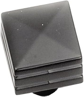 Laurey 23220 Cabinet Hardware 7/8-Inch Square Knob, Matte Black