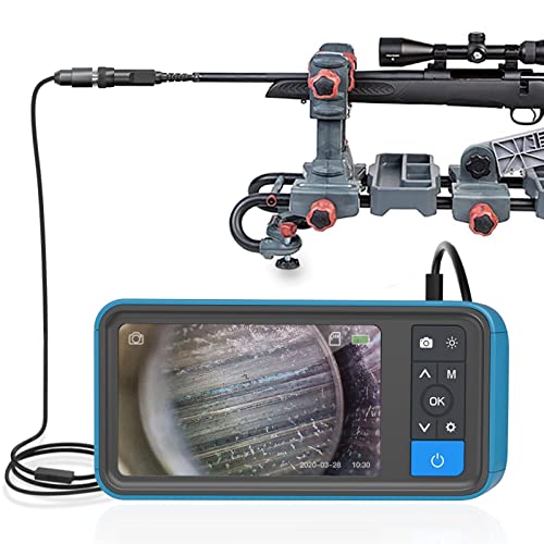 Teslong Rifle Borescope with 4.5'' Screen, 0.2inch Gun Cleaning Camera Fits .20 Caliber & Larger Hunting Shooting Firearms, Gun Barrel Scope with Ring Lights, Right Angle Mirror & 36'' Camer