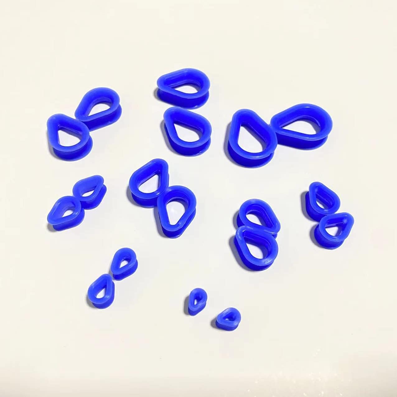 Colorful Teardrop Thin Silicone Flexible Double Flared Ear Tunnels and Plugs Boho Style Hollow Ear Piercing Gauge Expander Stretching Tunnels Comfortable Soft Sleeper Ear Plugs