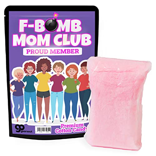 F-Bomb Mom Club Cotton Candy – Funny Mom Gifts Strawberry Candy Gourmet Mothers Day Snack Basket Ideas Gears Out