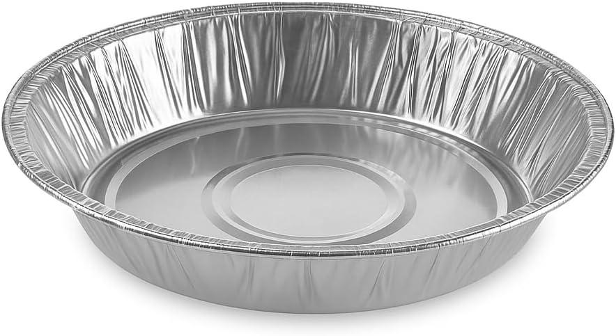 Disposable Aluminum Foil Pie Pans, 9 Inch x 1.25 Inch Extra Deep, Silver, Round with Curl Rim, 500 Count Case
