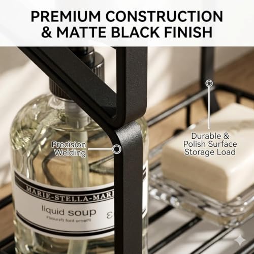 Image of Kitchen Sink Organizer Rack for Kitchen Basin | Sink Caddy Organiser with Soap Stand, Sponge Holder & Kitchen Tray | Under Sink Storage Organizer, Faucet Organizer, Modular Kitchen Accessories