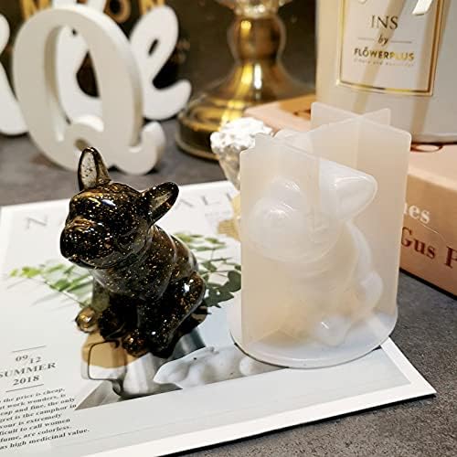 Miniatura 2 de Molde de jabón de bulldog francés 3D, molde de silicona para cachorros para decoración de tartas, fabricación de velas, resina epoxi, joyería de