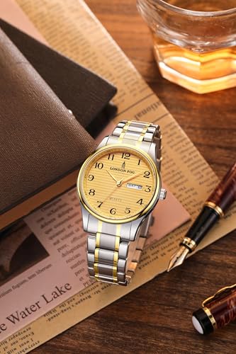 Image of London Fog Carnaby Collection Analog Watch for Men with Round Dial, Day & Date Display, Quartz Movement, Stainless Steel Strap & Water Resistant - LFM10008