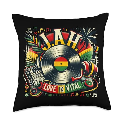 JAH L.I.V Jah Love Is Vital Premium Classic #808 Throw Pillow, 18x18, Multicolor
