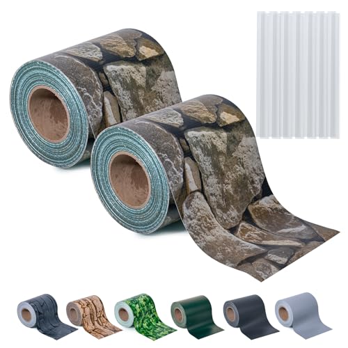 Sichtschutzstreifen Zaun 35 m x 19 cm inkl.20 Clips, Sichtschutz Zaunfolie PVC Sichtschutzstreifen Doppelstabmatten für Gartenzaun, Balkon/Diverse Farben-2PCS