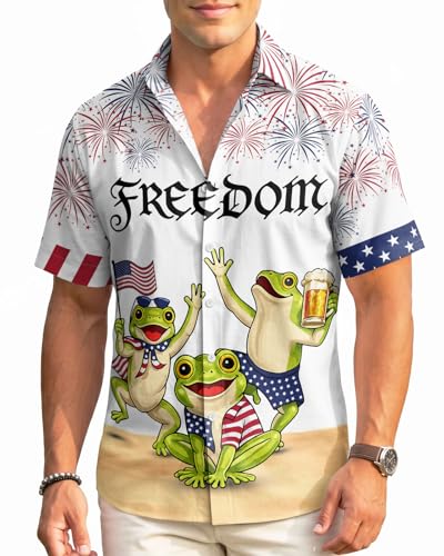 Image of 99TIMORO Fathers Funny Mens Hawaiian Shirt, Movie Button Down Short Sleeve Top, Father Day Summer Gifts