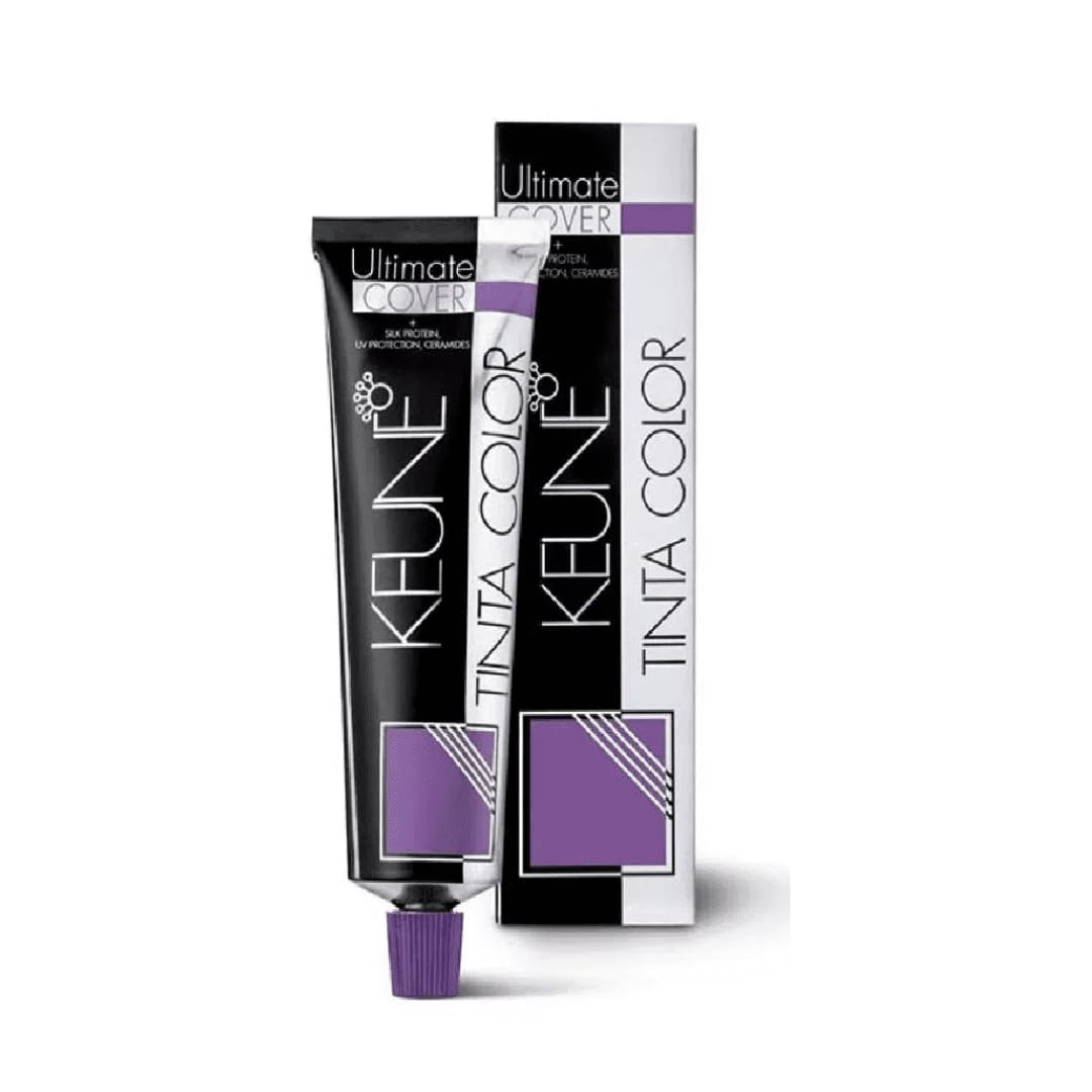 Tubo de coloração Keune Ultimate Cover 6.35 Louro Escuro Chocolate em destaque.