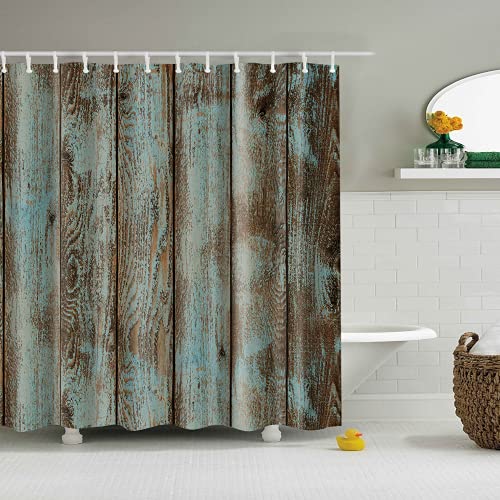 HSCC Retro Distressed Old Wood Rustic Boards Bathroom Shower Curtain Decor Art Prints Waterproof Polyester…