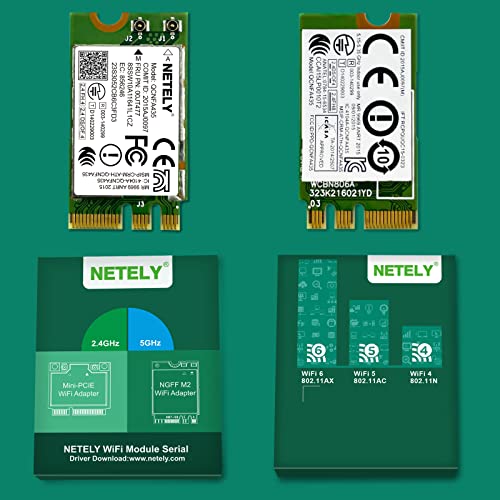 Netely Ieee 802.11Ac Wifi 5 Ngff M2 Interface 600Mbps Wifi Adapter For Laptop Pcs, Ngff M2 Wi-Fi Card With Wifi Audio Adapter Bt4.0, Oem Lenovo Fru Pn: 00Jt477 M2 Wifi Card (Qcnfa435) #TOP6