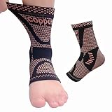 Copper Ankle Compression Sleeve, Elastic Ankle Support Brace for Plantar Fasciitis, Achilles Tendoni