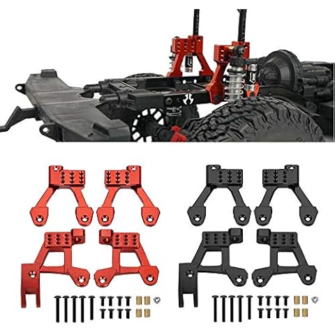 Benedict Harry 4PCS Aluminum Rear/Front Shock Tower Shock Hoops for Axial SCX10 II 90046 90047 1/10 Scale Crawlers Truck Car Upgrade (red) Cover