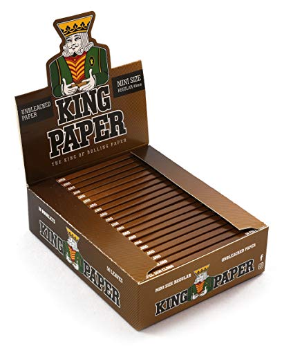 1 caixa - Papel aLeda King Regular Mini 1 1/4 tamanho 44 mm x 20 livretos - Não branqueado
