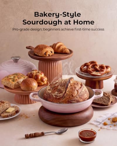 Image of 5QT Enameled Cast Iron Sourdough Bread Oven for Homemade, Pink