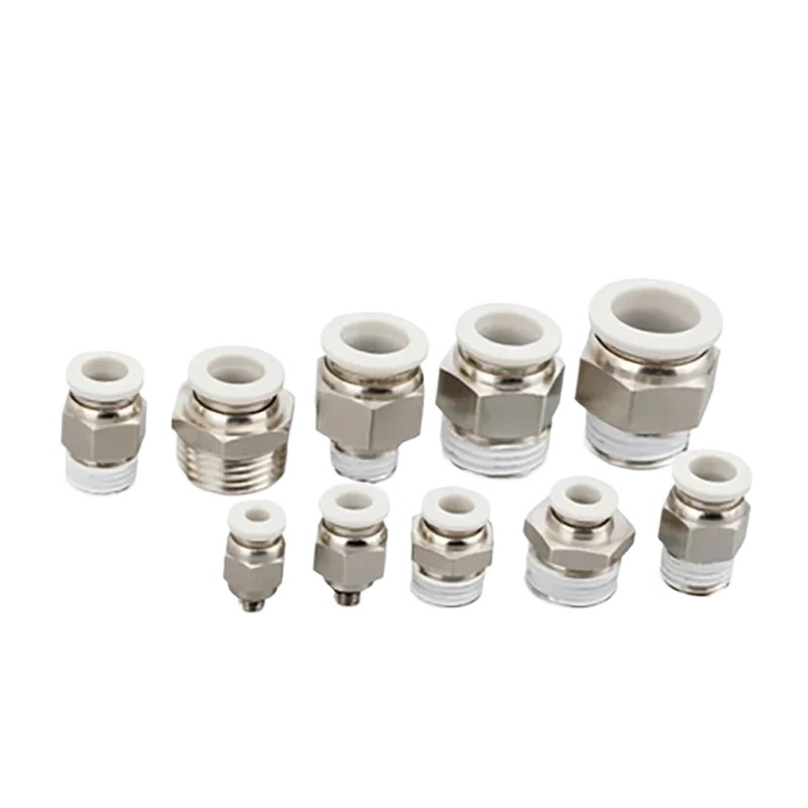 10PCS PC4-01/PC4-02/PC6-02/PC8-01 Pipe Connector Quick Straight Fittings Pneumatic Fitting(PC12-01-White)