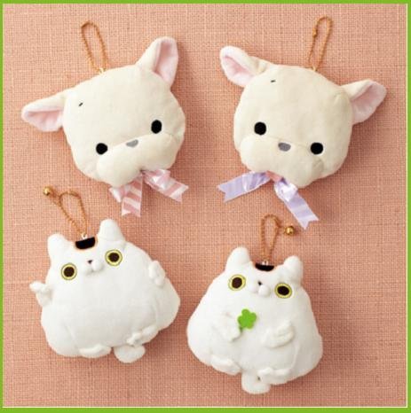 San-Xキャラミックス ボールチェーン付きぬいぐるみポーチ(とろみ&にゃんぷく全4種セット)