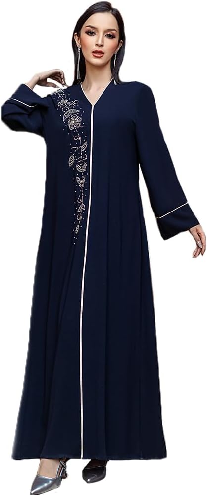 PolyJolly Abaya Dress for Women Dubai Sadui Embroidery Fancy Arabic Gown Collection