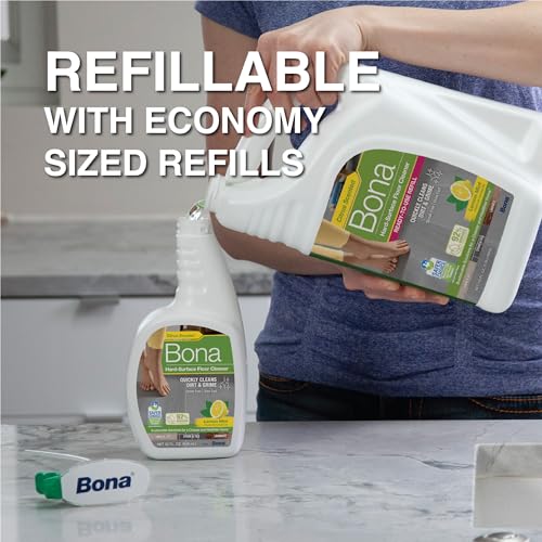 Image of Bona Multi-Surface Floor Cleaner Spray - 32 fl oz - Lemon Mint Scent - Refillable - Residue-Free Floor Cleaning Solution for Stone, Tile, Laminate, and Vinyl Floors (Pack of 2)