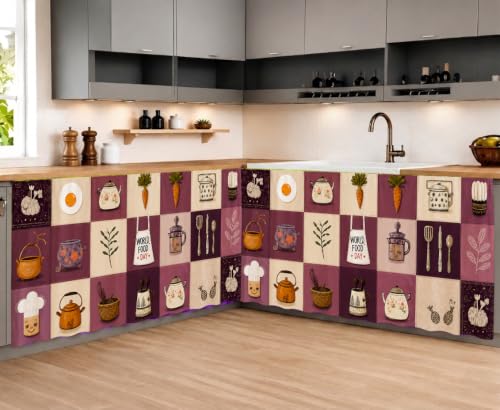 Image of Premium Under Sink Curtain for Modular Kitchen | Rod Pocket Cabinet Curtain | Wash Basin Storage Cover| Decorative Kitchen Counter Skirt | Dust Proof | 150 x 71 cm (Purple 2)