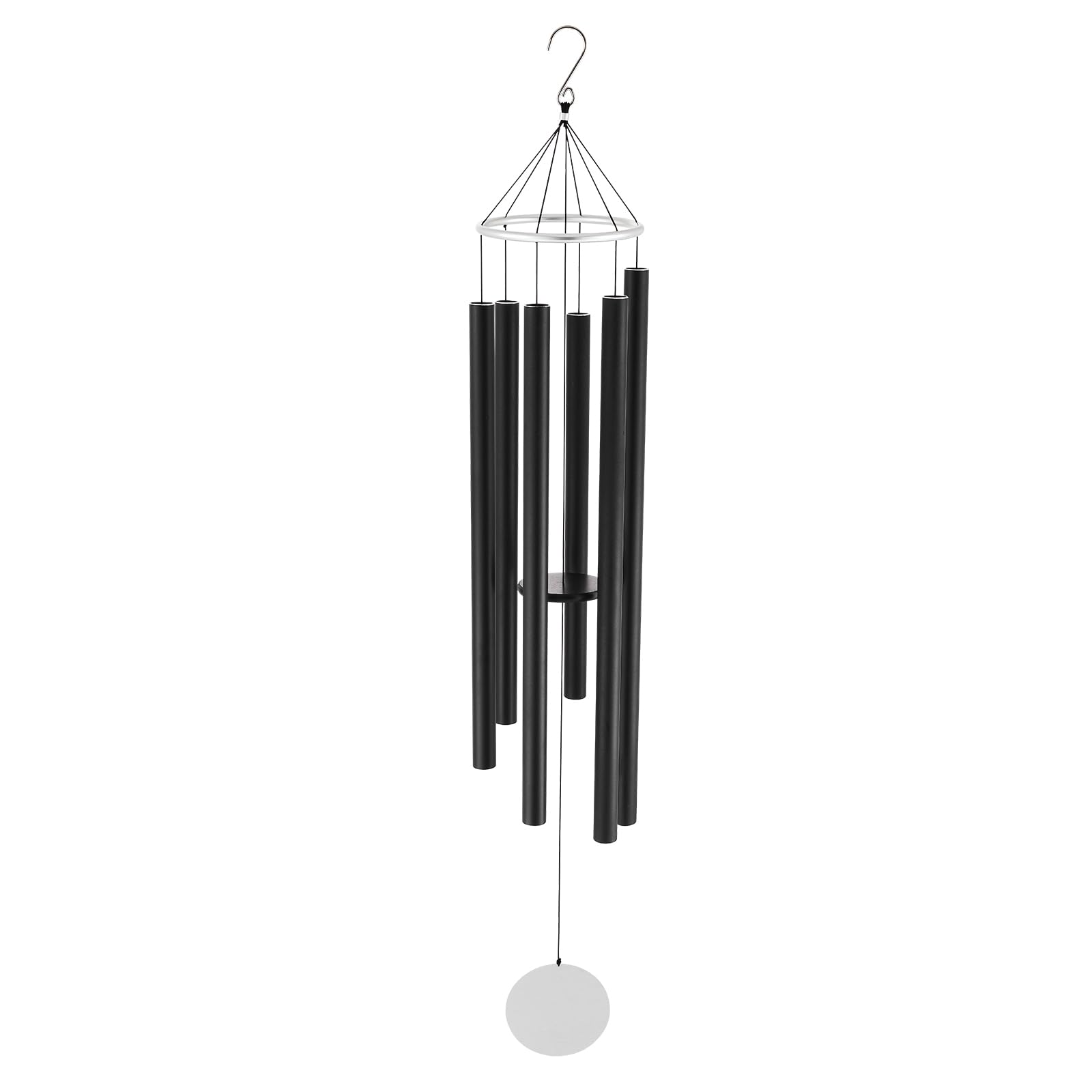 VEVOR Windspiel, 66 Zoll, Windspiel mit tiefem Ton und 6 Röhren, einzigartiges großes Gedenk-Windspiel zum Jahrestag, tolle Außendekoration für Terrasse, Veranda, Garten und Hinterhof, schwarz