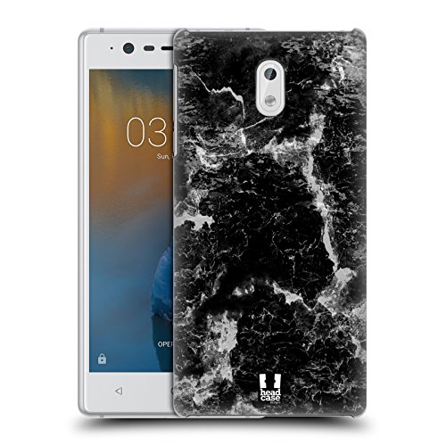 Image of Head Case Designs Black Marble Prints Hard Back Case for Nokia 3