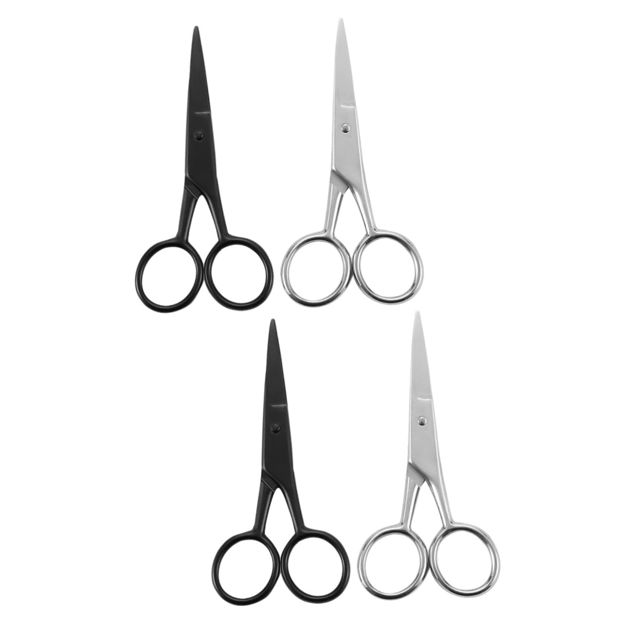 minkissy 2sets Beard Scissors for Men Trimmer Hairdressing Scissors Beard Care Accessory Styling Tool 2pcs*2 Random Color