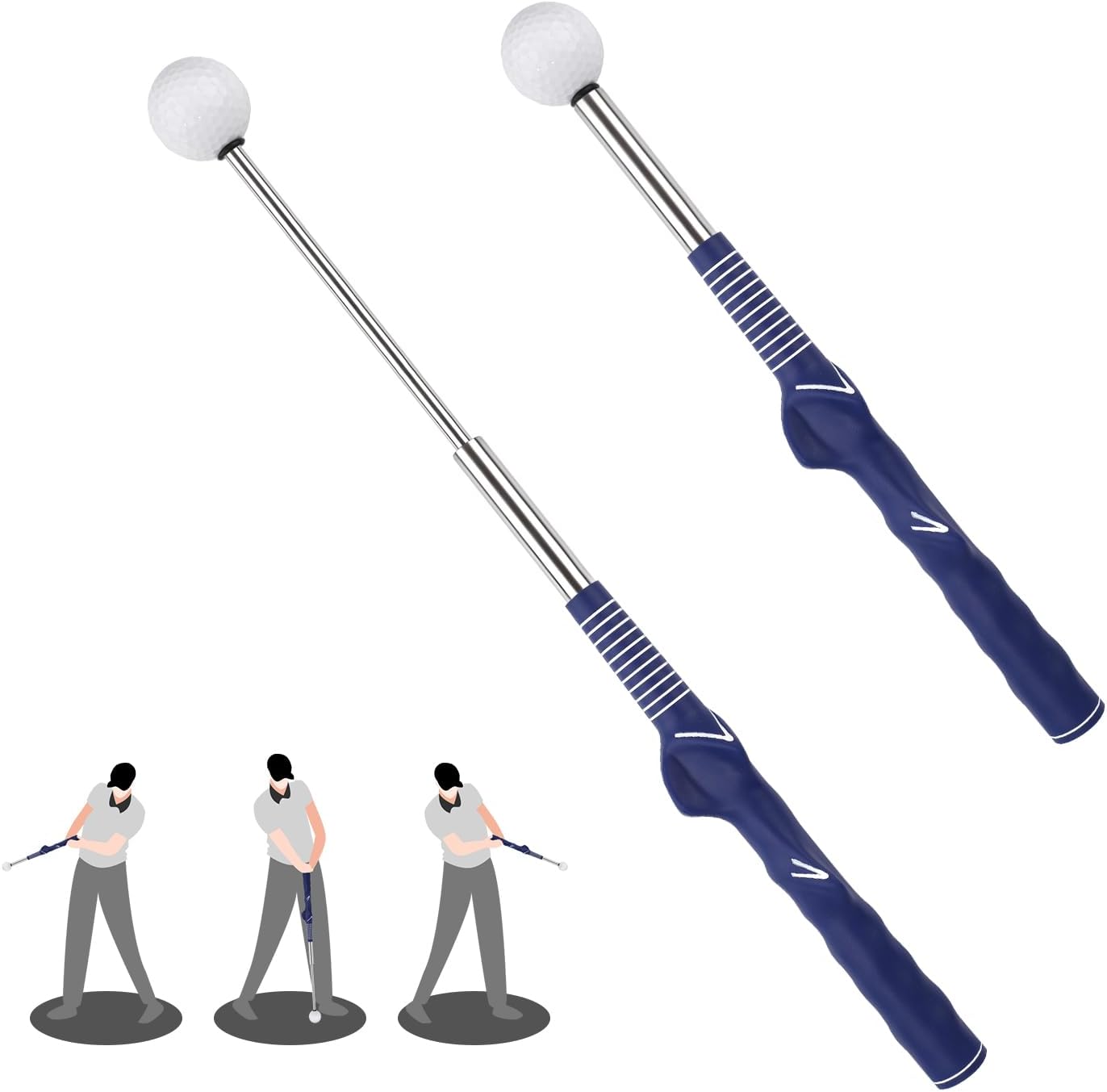 Retractable Golf Training Aid, Practical Swing Trainer Portable Golf Grip Training Aid Stretchable Golf Alignment Sticks for Indoor Practice Warm-up Tempo Chipping Hitting Training