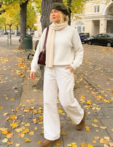 Image of MEROKEETY Women's Turtleneck Long Sleeve Sweater 2025 Fall Cozy Knit Loose Casual Trendy Pullover Tops Winter Clothes