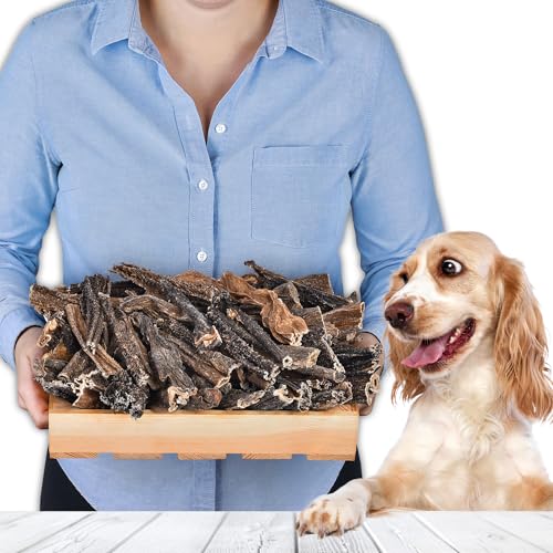 Rinderpansen für Hunde 1 kg (ca. 35–40 Stück) | Natürliche Kausnacks | Luftgetrocknet & getreidefrei | Hypoallergen & fettarm | Welpen & ausgewachsene Hunde geeignet