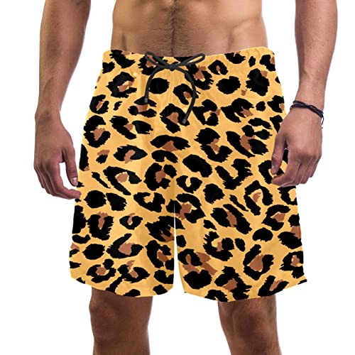 Short de plage pour hommes Lurnise au motif léopard sauvage
