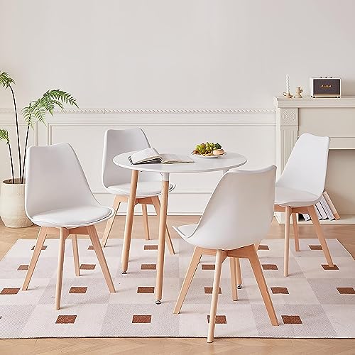 Mesa de cocina redonda moderna con sillas para optimizar espacio en casa 2