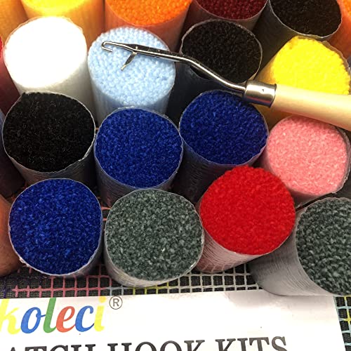 Yakoleci Latch Hook Kits For Adults, Color Printed Diy Rug Carpet Needlework For Home Decoration Festival Gift 23.6" X 15.8" (Sunrise) #TOP5