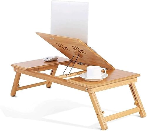 Adjustable Laptop Desk, Foldable Bed Tray with Flip Top and Legs, Multifunctional Computer Stand with Drawer, Perfect for Work, Study, and Meals