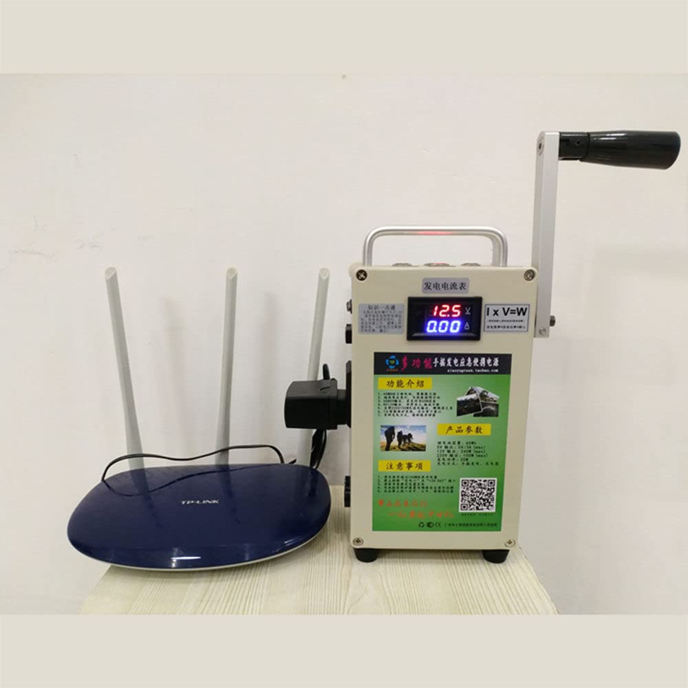 Stazione di alimentazione portatile,Energia elettrica Portatile della manovella Generator,batteria al litio di potenza 65Wh, con forte capacità di trasporto,Senza occupare Spazio,220V