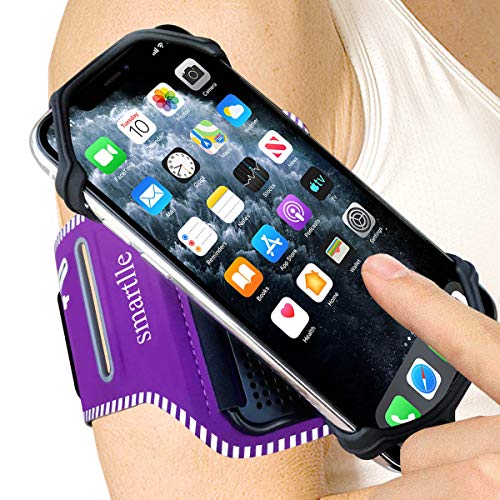 smartlle Phone Armband, 360° Drehbar Premium Sport Armband für alle Handys: iPhone 12/11 Pro/11 Pro Max/XR/XS Max/X/XS/8 7 6S Plus, Samsung Galaxy, LG, Moto, Pixel, für Laufen Workout Gym Joggen Cover