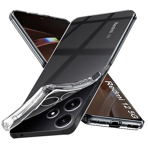Image of Fashionury Shockproof Back Case Cover for Mi Redmi 12 5G | Raised Bumps for Camera & Screen Protection | Ultra Clear Soft Silicone Back Cover Case for Redmi 12 5G