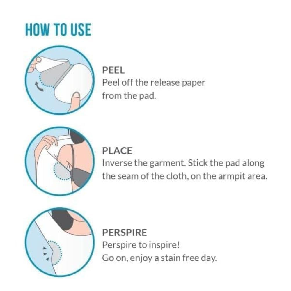 Krupanidhi Underarm Sweat Pads for Men and Women, Highly Absorbent Pads Anti Smell Anti Allergic Cotton Anti Bacteria Underarm Perspiration Pad, Non Visible, Disposable, Comfortable Unflavored (Pack of 10) 4