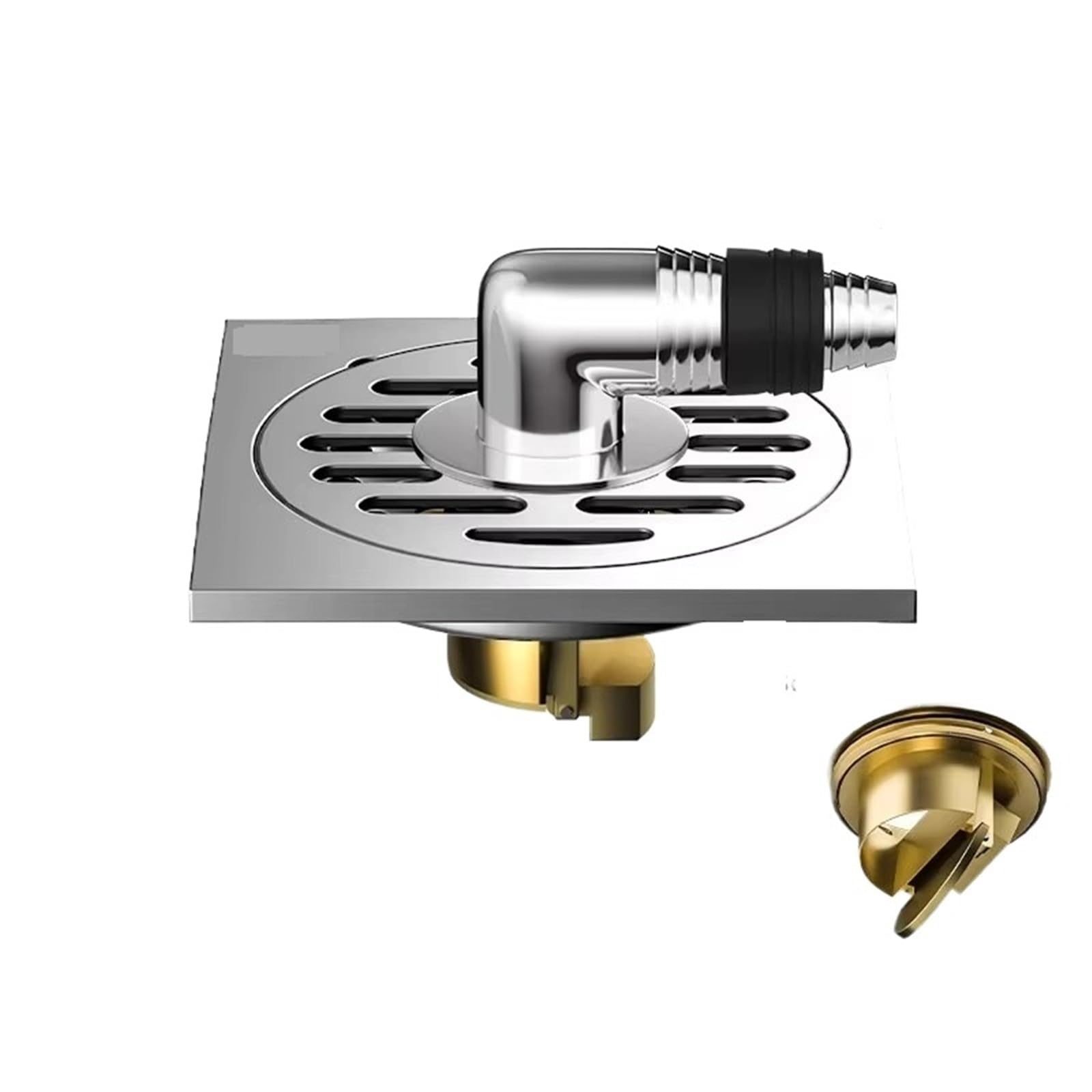Floor Drain Floor Drain Square Bathroom Washing Machine Floor Drain Stainless Steel Wire Drawing Process(Style 3)