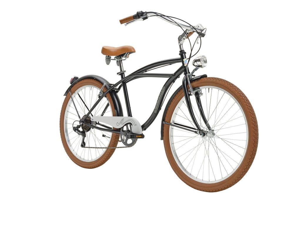 Cruiser-Fahrrad für Herren, 26 Zoll, 6 Gänge, Rahmen aus Stahl, Größe 45, hergestellt in Italien