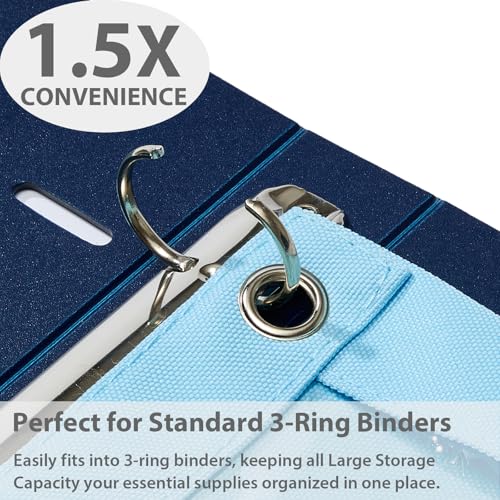 Image of SPACEMATE Pencil Pouch for 3 Ring Binder, Clear 3-Hole Zipper Pencil Case