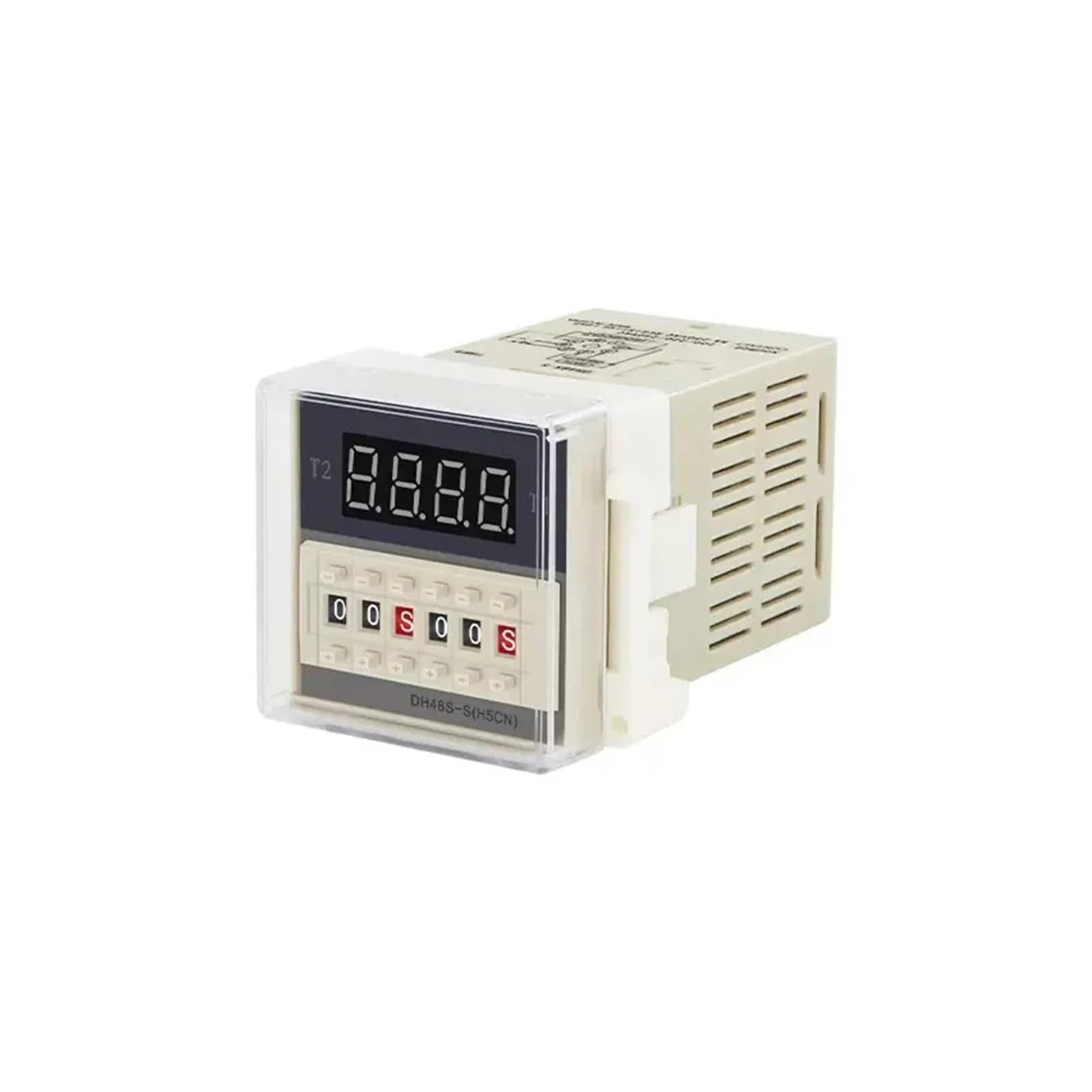 Przekaźnik czasowy DH48S-S Cyfrowy przekaźnik czasowy z podstawą 0,1 S-99H AC 110 V/220 V/380 V DC 12 V/24 V Programowalny timer opóźnienia dla powtarzających się cykli (DH48S-S ACDC12V)