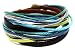 Coolla Men's Adjustable Brown Leather Multicolor Ropes Bracelet Cuff