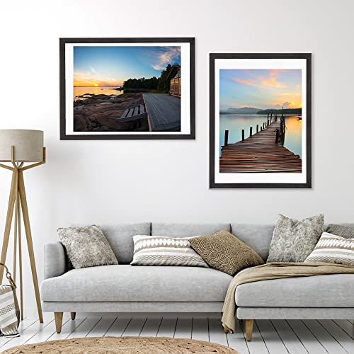 Sindcom 18X24 Picture Frame 3 Pack, With Detachable Mat For 16X20 Pictures, Wall Mounting Charcoal Gray Photo Frame, Pre-Installed Hanging Hooks For Portrait Or Landscape Mode #TOP3