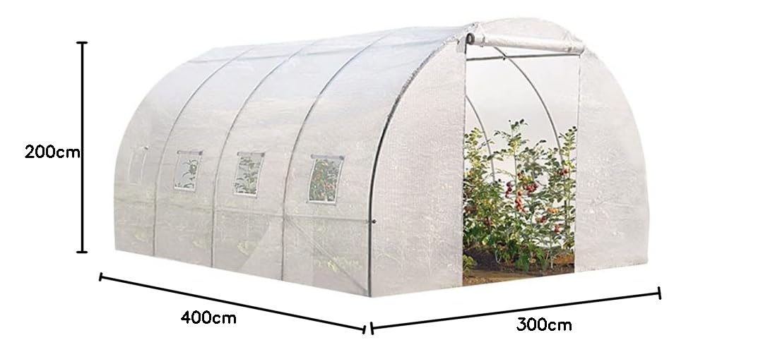 IDMarket - Lona blanca de repuesto de 140 g/m² y 12 m², para invernaderos de túnel.